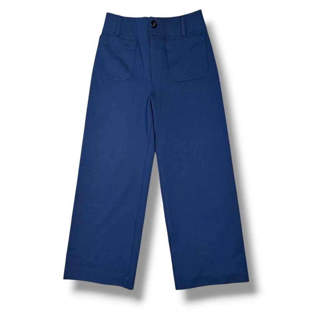 Anthropologie Meave The Colette Ponte Knit Crop Pants Navy 26 High Rise Stretch